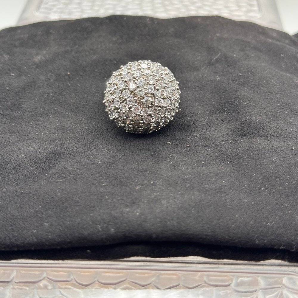 Gorgeous cocktail ring (silver/diamonds) - size 8/9